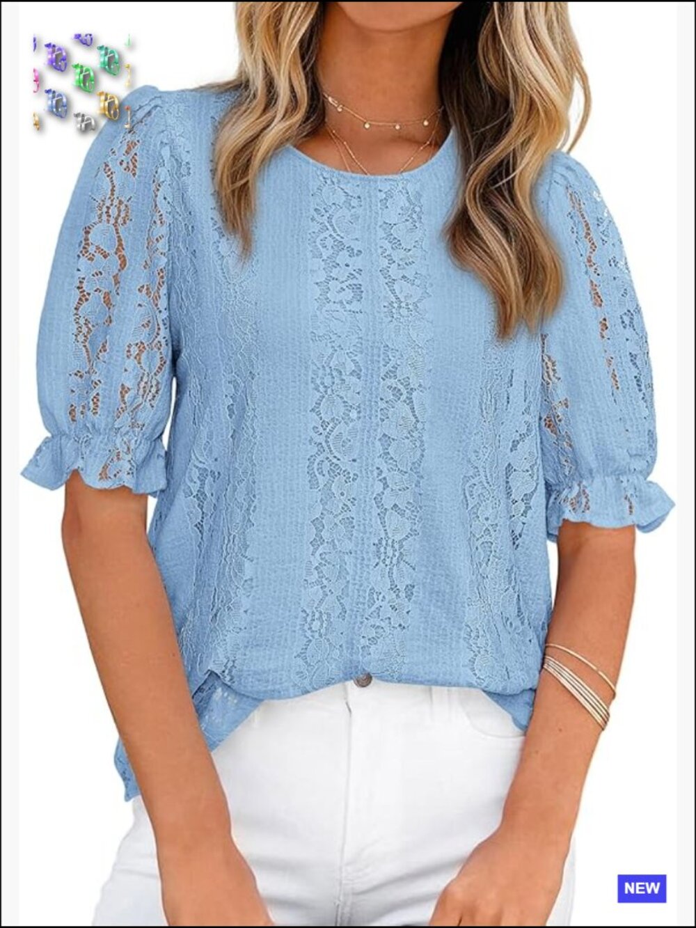 Eyelet Lace Blouse Short Puff Sleeve Spring Summer Trendy Vacation Outfits